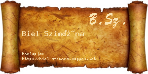 Biel Szimóna névjegykártya